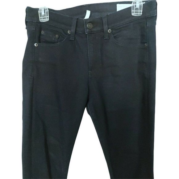 Rag & Bone High Rise Skinny High Rise Jeans Size 27 Dark Blue Stretch Denim - Picture 5 of 9